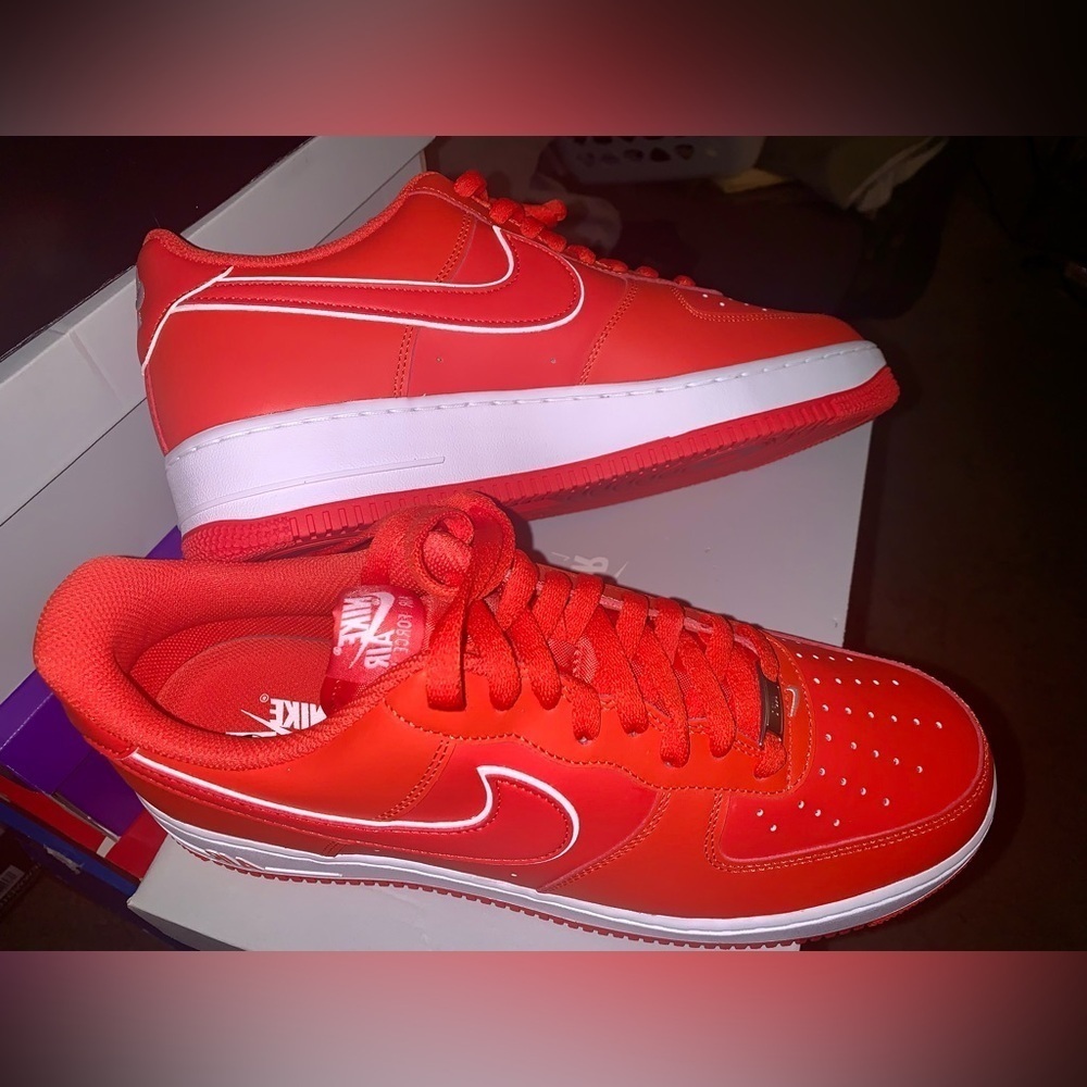 Men’s Size 12 US - Nike Air Force 1 '07 ORANGE (Picante Red) VNDS - worn twice
